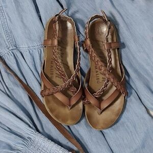 Braided 1" Platform Wedge Sandals (6.5)